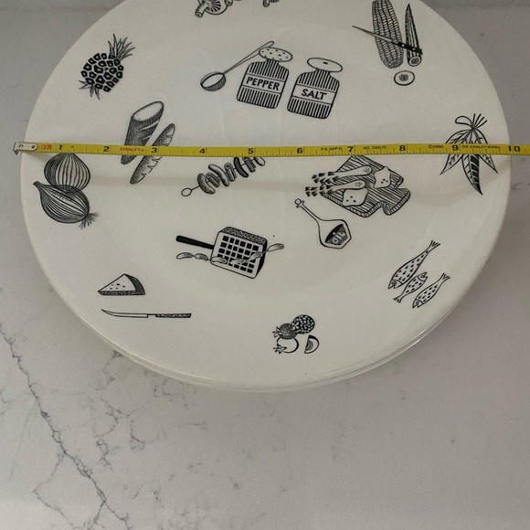 Rare Vintage 1959s Ridgeway Barbecue White Plates with Black Illustrations (3) - Picture 2 of 4